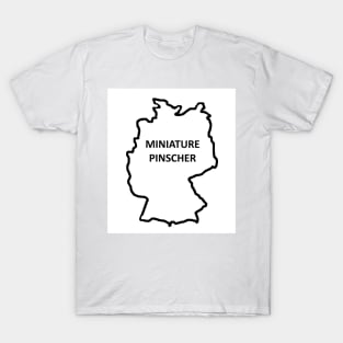 miniature pinscher origin outline with name T-Shirt